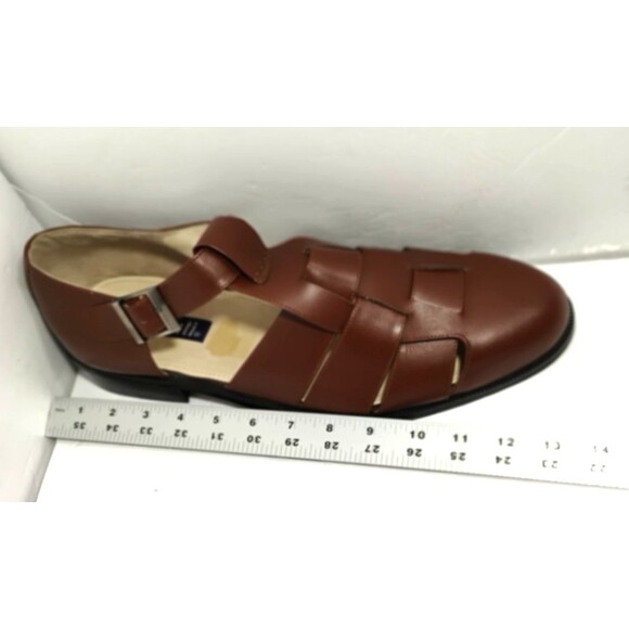 NEW Conti Mens Fisherman Sandals Brown Leather Buckle Dress Shoes Size 16D ($99)